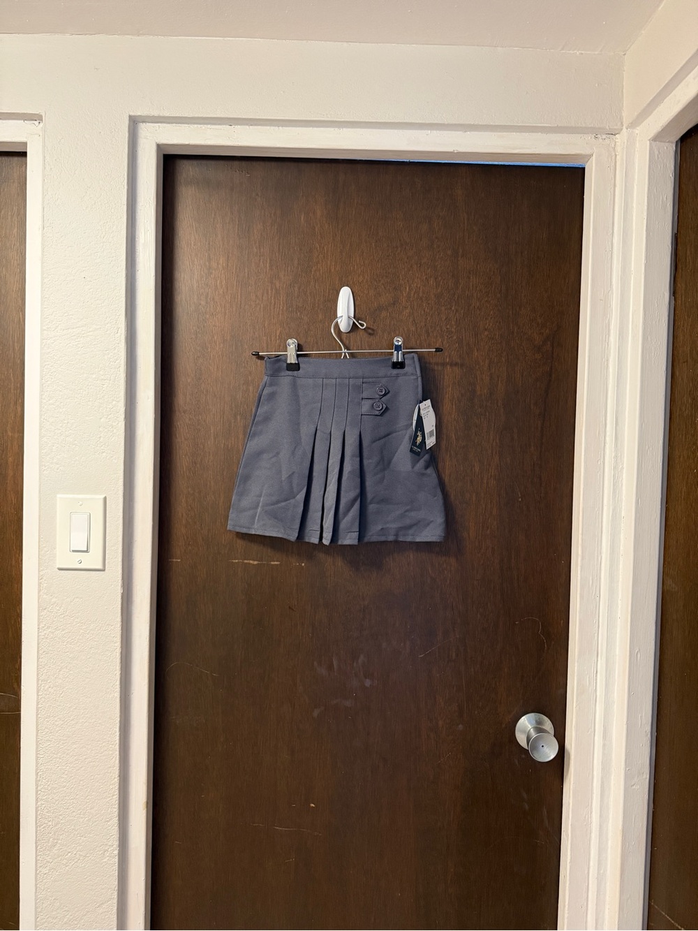 NWT U.S. Polo Assn. Girls Gray Scooter Skort Size 6X Adjustable Waist